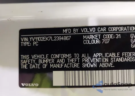 2020 Volvo V60 T5 Momentum из США, поврежденный, VIN YV1102EK7L2394867